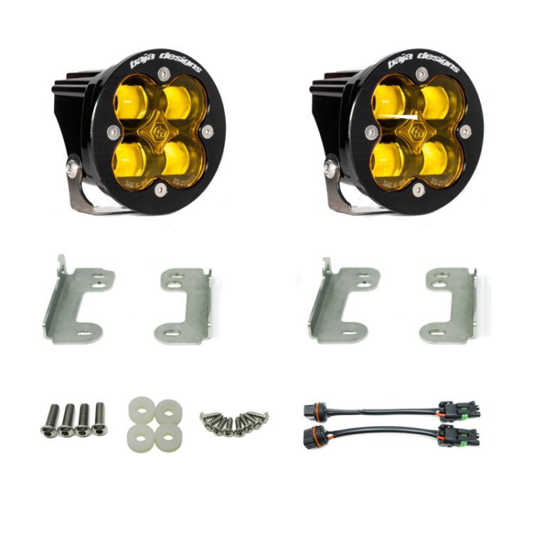 (image for) Baja Designs 18-20 Jeep JL Fog Pocket Kit For Wrangler JL Sahara Squadron Amber Lens SAE FPK