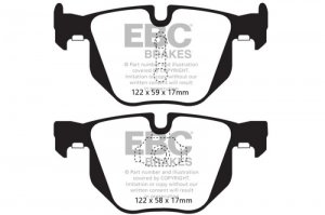 (image for) EBC 10-14 BMW X5 3.0 Turbo (35) Redstuff Rear Brake Pads