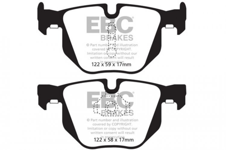 (image for) EBC 10-14 BMW X5 3.0 Turbo (35) Redstuff Rear Brake Pads