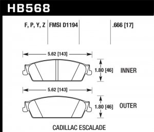 (image for) Hawk 07-08 Escalade 6.2 / 07-08 Avalanche Super Duty Rear Brake Pads