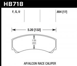(image for) Hawk DTC-60 AP Racing/Alcon HB110 w/42mm Rad Depth Racing Brake Pads
