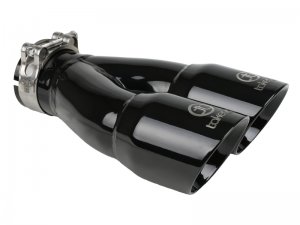 (image for) aFe Takeda 2.5in 304 Stainless Steel Clamp-on Exhaust Tip 2.5in Inlet 3in Dual Outlet - Black