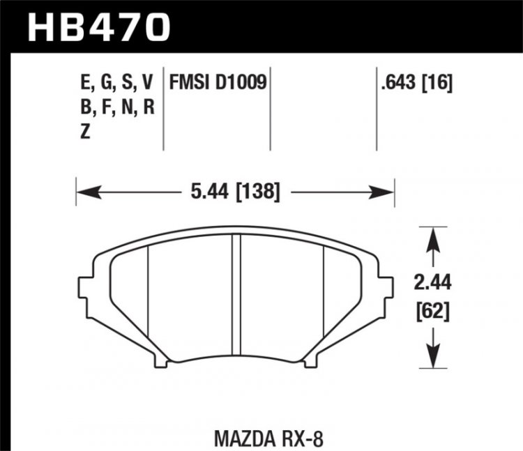 (image for) Hawk 04-09 RX8 HP+ Street Front Brake Pads (D1009)