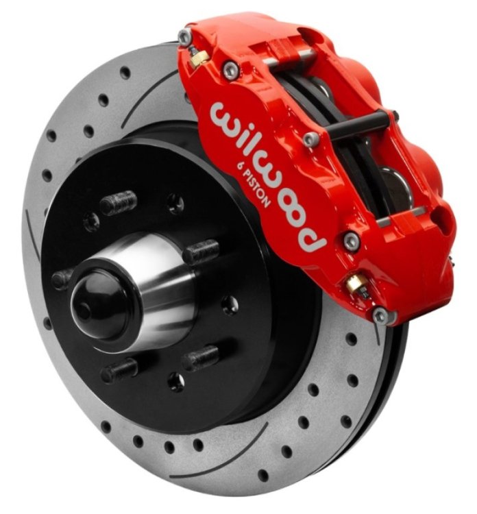 (image for) Wilwood 63-87 Chevy C10 Narrow Superlite 6R Front Brake Kit Drilled & Slotted 12.19in Rotors - Red