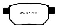 (image for) EBC 11+ Lexus CT200h 1.8 Hybrid Greenstuff Rear Brake Pads