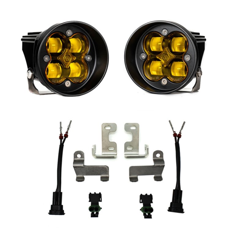 (image for) Baja Designs 12-21 Toyota Tacoma/Tundra/4Runner Squadron-R Fog Pocket Light Kit - SAE Amber