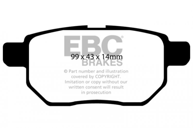 (image for) EBC 11+ Lexus CT200h 1.8 Hybrid Greenstuff Rear Brake Pads