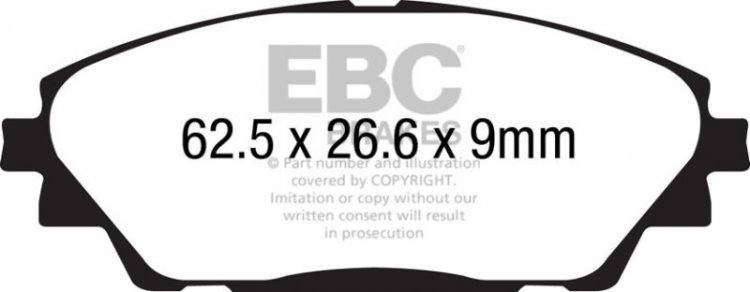 (image for) EBC 14+ Mazda 3 2.0 (Japan Build) Yellowstuff Front Brake Pads