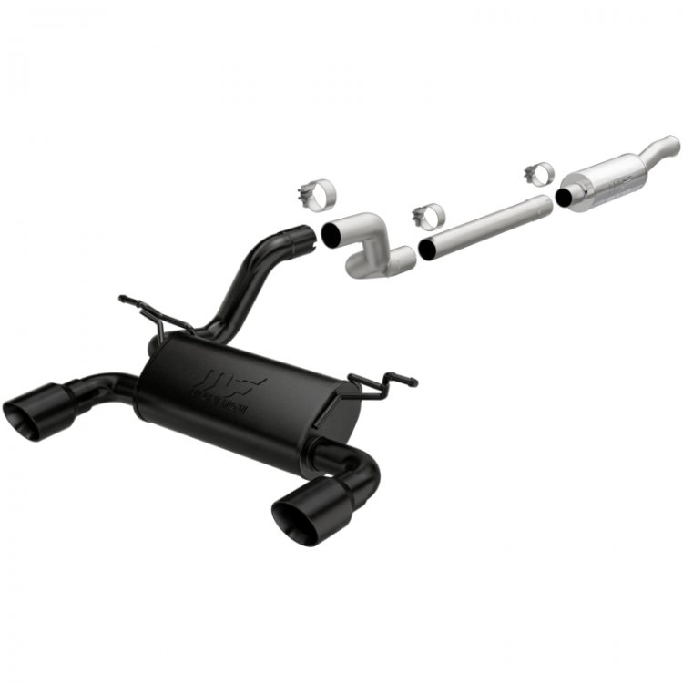 (image for) MagnaFlow 2018+ Jeep Wrangler 3.6L 409 SS Dual Split Rear Exit Black Tips Cat-Back Exhaust