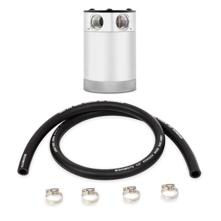 (image for) Mishimoto Compact Baffled Oil Catch Can - 2-Port - Polished