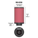(image for) K&N Universal Rubber Filter 2.5in Flange ID x 3.5in OD x 6in Height