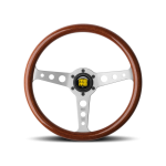 (image for) Momo Indy Steering Wheel 350 mm - Magoany Wood/Brshd Spokes