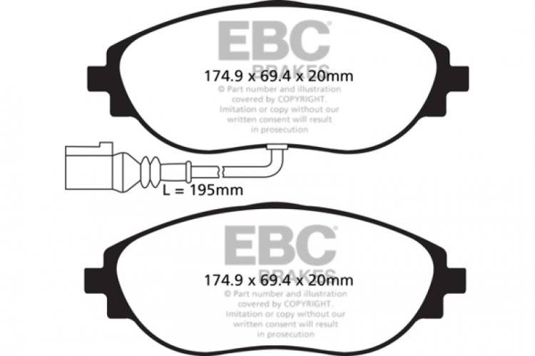(image for) EBC 12+ Volkswagen CC 3.6 Ultimax2 Front Brake Pads