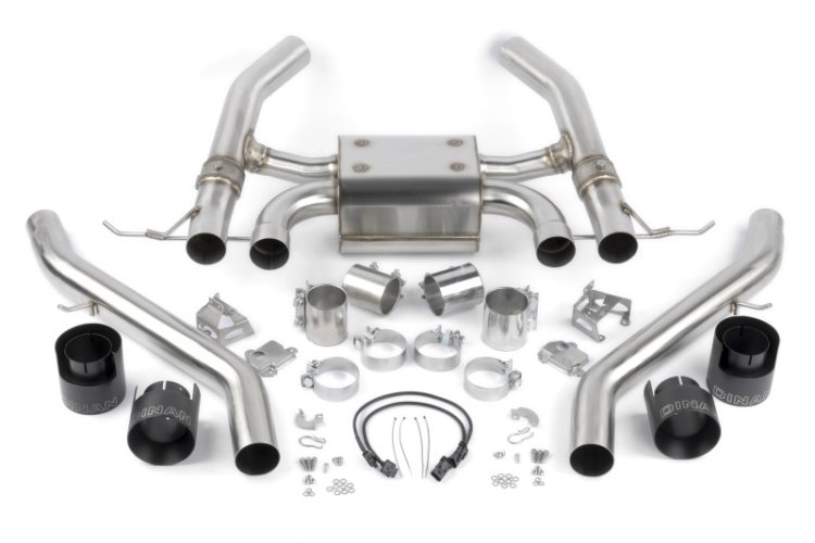 (image for) Dinan 21-27 BMW M3/M4 (G80/G82/G83) Valved Axleback Exhaust System - Black Tips