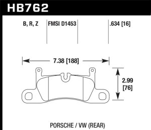(image for) Hawk 11-17 Porsche Cayenne / 11-16 VW Touareg Performance Ceramic Street Rear Brake Pads
