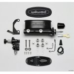 (image for) Wilwood HV Tandem M/C Kit w L/H Bracket & Prop Valve - 7/8in Bore Black-W/Push. - Early Mustang