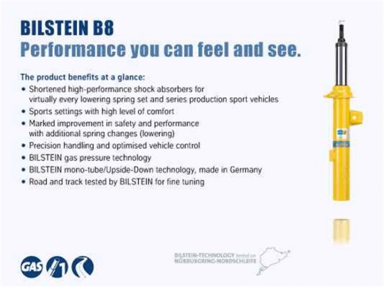 (image for) Bilstein B8 Performance Plus 11-16 Ford Fiesta SE L4 1.6L REAR Monotube Shock Absorber