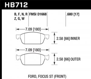 (image for) Hawk 13 Ford Focus HPS Front Street Brake Pads