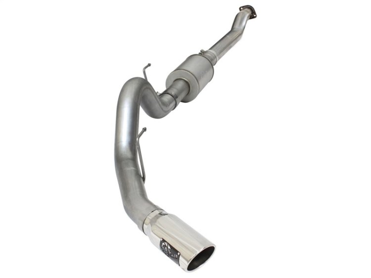 (image for) aFe Atlas Exhausts 4in Cat-Back Aluminized Steel Exhaust 2015 Ford F-150 V6 3.5L (tt) Polished Tip