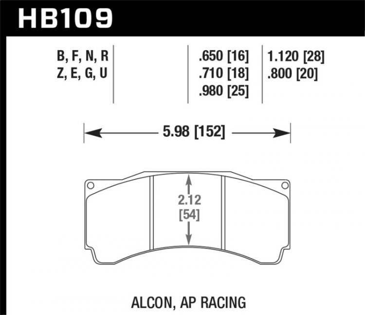 (image for) Hawk AP Racing DTC-60 Rear Race Brake Pads