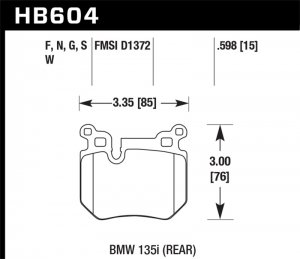 (image for) Hawk BMW 135i HPS Street Rear Brake Pads