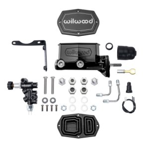 (image for) Wilwood Mopar Compact Tandem Master Cylinder Kit w/ Combination Valve & Pushrod 15/16in Bore - Black