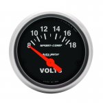 (image for) Autometer Sport-Comp 52mm 8-18 Volt Electronic Voltmeter Gauge