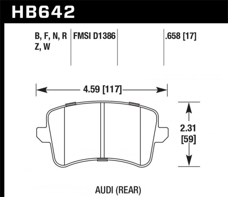 (image for) Hawk 09-10 Audi A4/A4 Quattro/A5 Quattro/Q5/S5 / 10 S4 HPS Street Rear Brake Pads