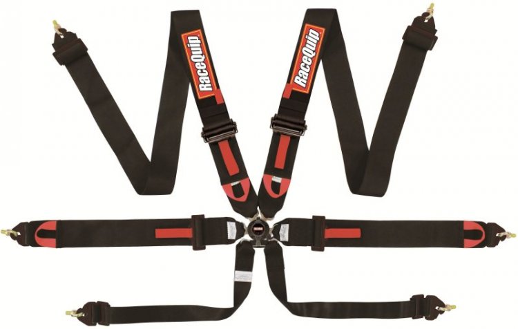 (image for) RaceQuip Black FIA CAMLOCK 6pt Pull Down Lap