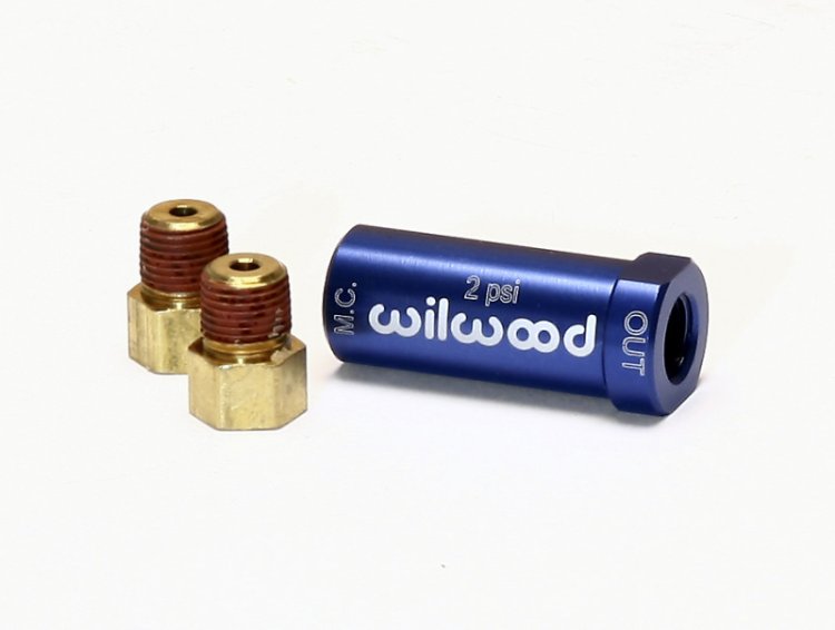 (image for) Wilwood Residual Pressure Valve - New Style w/ Fittings - 2# / Blue