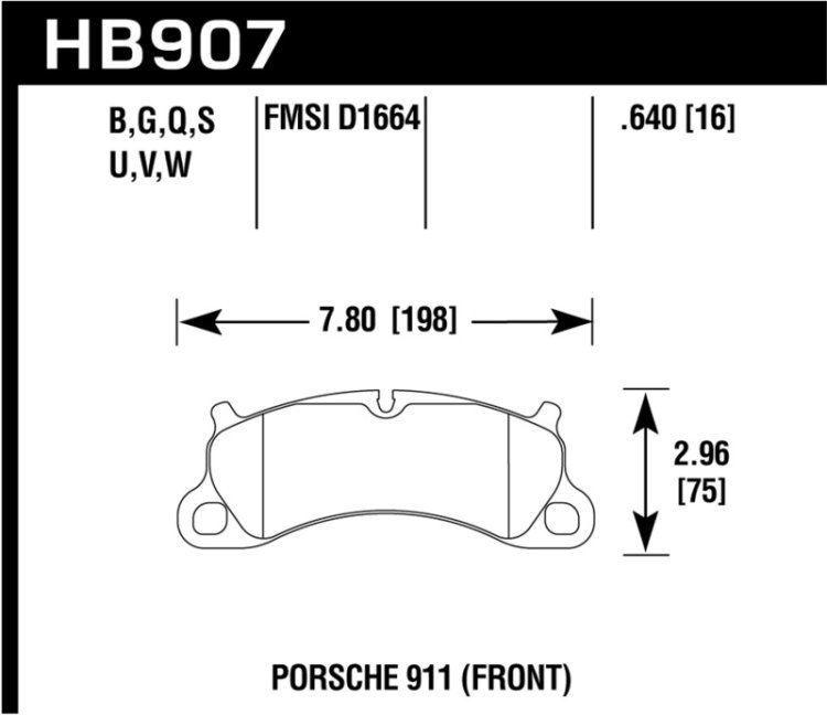 (image for) Hawk 2016 Porsche 911 Carrera S HPS 5.0 Front Brake Pads