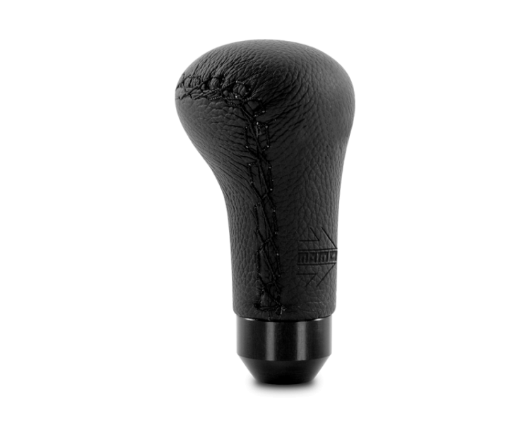 (image for) Momo Anatomico Shift Knob - Black Leather, Black Stitching