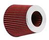 (image for) K&N Universal Air Filter Chrome Round Tapered Red - 4in ID x 1.125in L x 5.5in H (Multi Lingual)